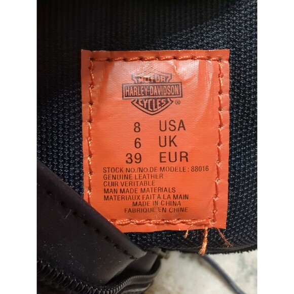 Harley Davidson Black Boots Size 8 Women's Lace Up Moto Biker Combat Heeled - Picture 14 of 15